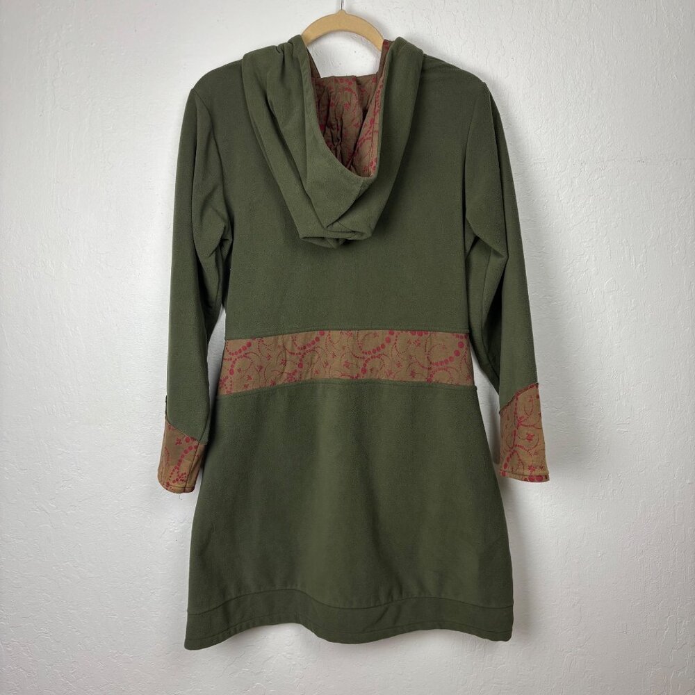 Jayli L Long Fleece Full Zip Jacket Hoodie Hooded Sweater Boho Hippie Artsy Funk - Picture 4 of 4